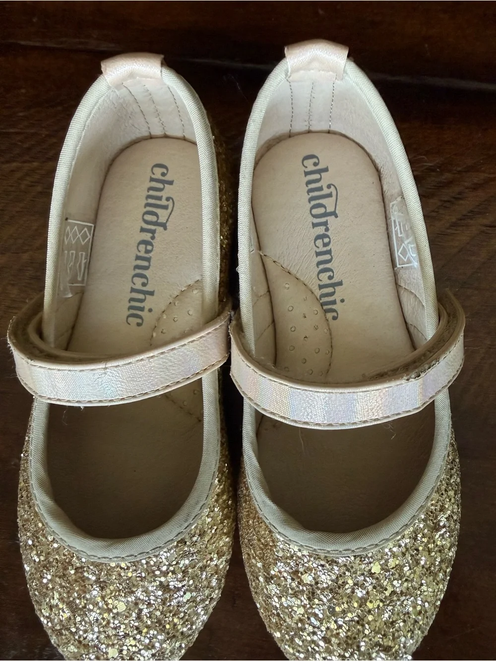 The Children's Place Gold Glitter Mary Jane Dress Shoes